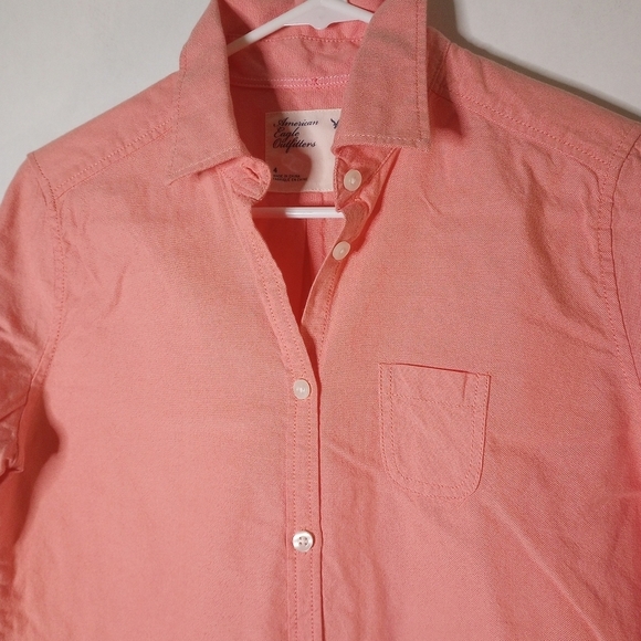 American Eagle coral button up size 4 - Picture 2 of 9